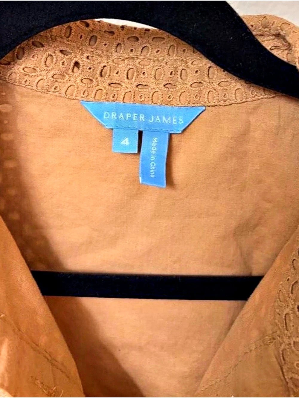 Draper James Eyelet ShirtDress in Tan Size 4 - Picture 4 of 5